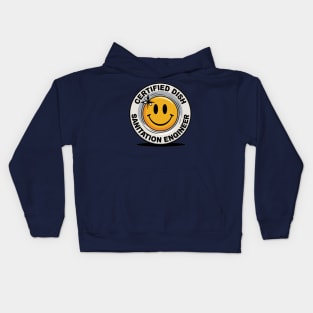 Dish Sanitation Engineer Funny Dish Cleaning Expert Kids Hoodie